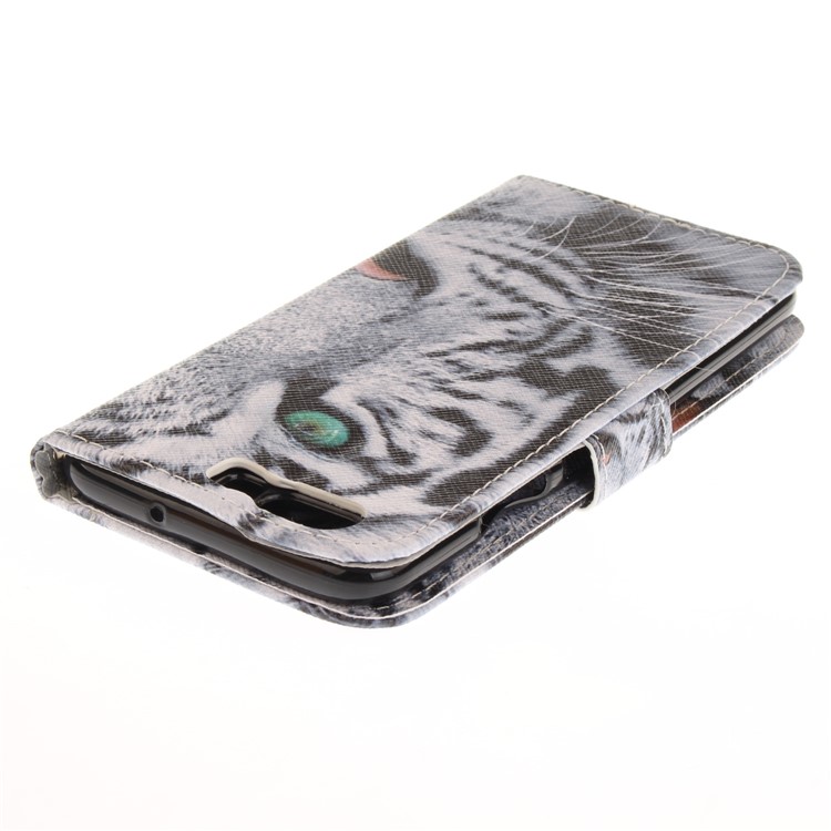 Pattern Printing Leather Wallet Case for Huawei P10 - Tiger Pattern-5