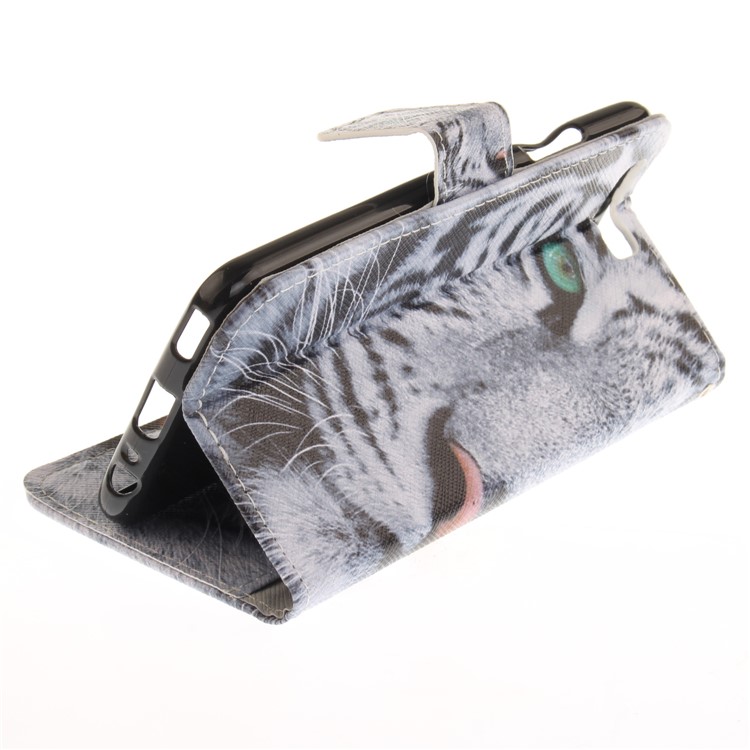 Pattern Printing Leather Wallet Case for Huawei P10 - Tiger Pattern-7