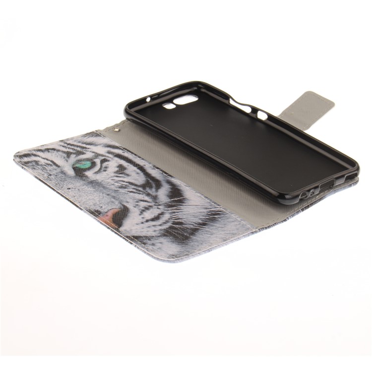 Pattern Printing Leather Wallet Case for Huawei P10 - Tiger Pattern-8