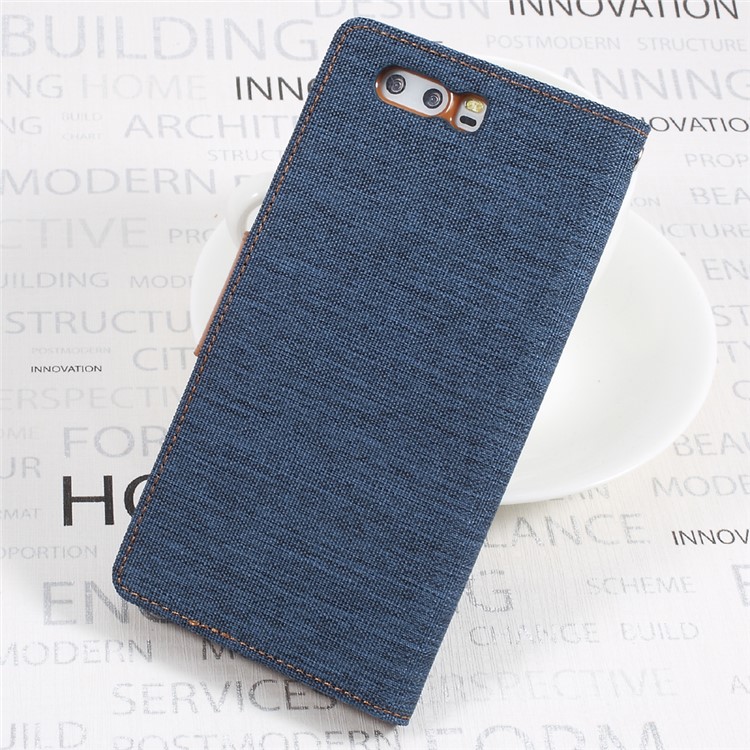 MERCURY GOOSPERY Canvas Diary Leather Case with Wallet Slots for Huawei P10 Plus - Dark Blue-2