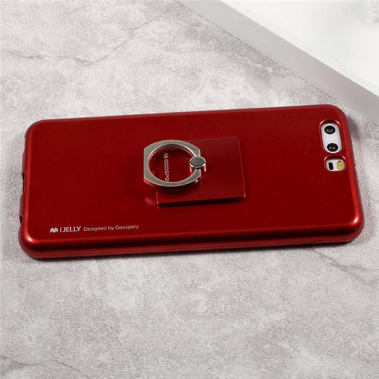MERCURY GOOSPERY for Huawei P10 Plus Finger Ring Kickstand TPU Phone Cover - Red-3