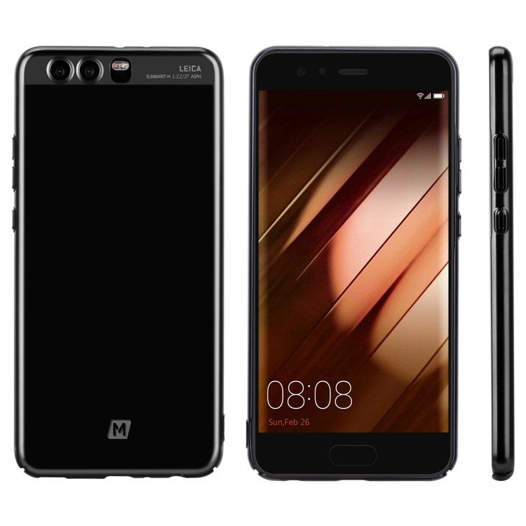 MOMAX Plating Matte Metallic PC Wrapped Back Case for Huawei P10 - Black-1