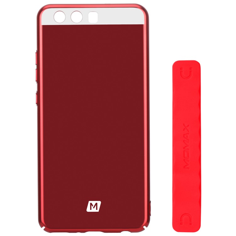 MOMAX Plating Matte Metallic PC Wrapped Back Case for Huawei P10 Plus - Red-10