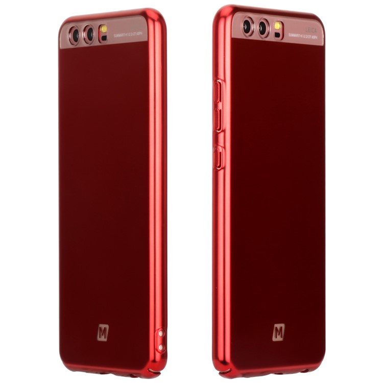 MOMAX Plating Matte Metallic PC Wrapped Back Case for Huawei P10 Plus - Red-6