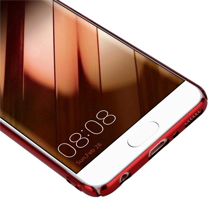 MOMAX Plating Matte Metallic PC Wrapped Back Case for Huawei P10 Plus - Red-9