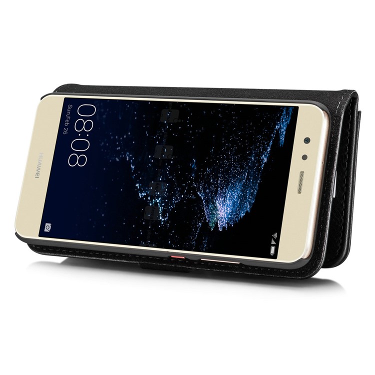 DG.MING for Huawei P10 Movable Inner Shell + Split Leather Wallet Case - Black-12