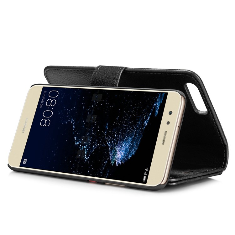 DG.MING for Huawei P10 Movable Inner Shell + Split Leather Wallet Case - Black-13