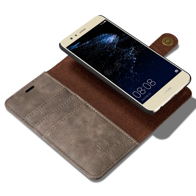 DG.MING Detachable 2 in 1 Inner Shell + Wallet Split Leather Cover for Huawei P10 - Coffee-11