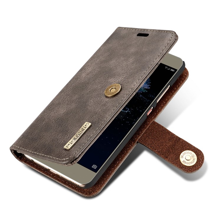 DG.MING Detachable 2 in 1 Inner Shell + Wallet Split Leather Cover for Huawei P10 - Coffee-12