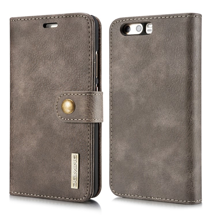 DG.MING Detachable 2 in 1 Inner Shell + Wallet Split Leather Cover for Huawei P10 - Coffee-2