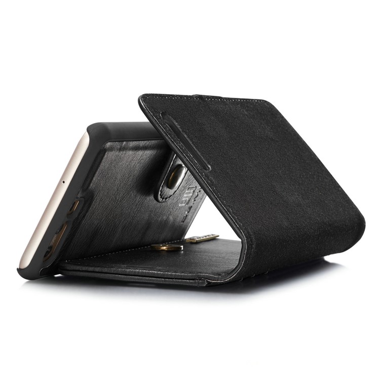 DG.MING for Huawei P10 Plus Detachable 2-in-1 Split Leather Wallet Case Cover - Black-15