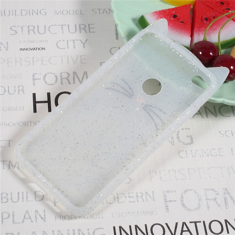 Cute 3D Mustache Cat Silicone Cover Case Accessory for Huawei P8 Lite (2017) / Honor 8 Lite - White-2