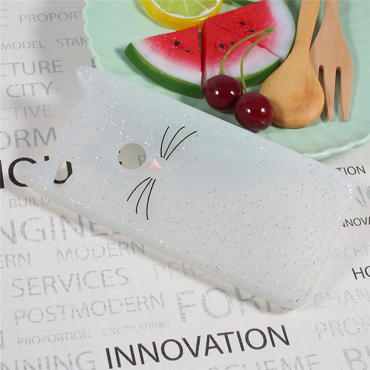 Cute 3D Mustache Cat Silicone Cover Case Accessory for Huawei P8 Lite (2017) / Honor 8 Lite - White-3
