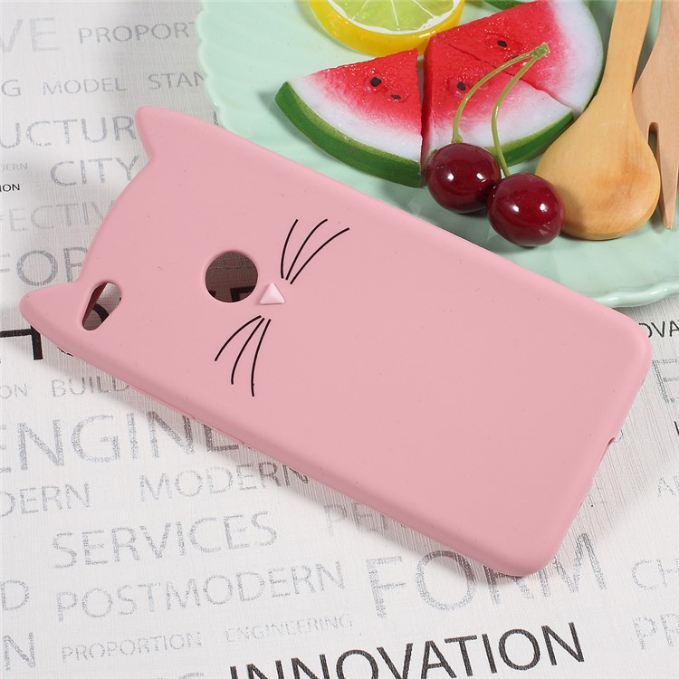 For Huawei P8 Lite (2017) / Honor 8 Lite Cute 3D Mustache Cat Silicone Mobile Phone Case - Pink-2
