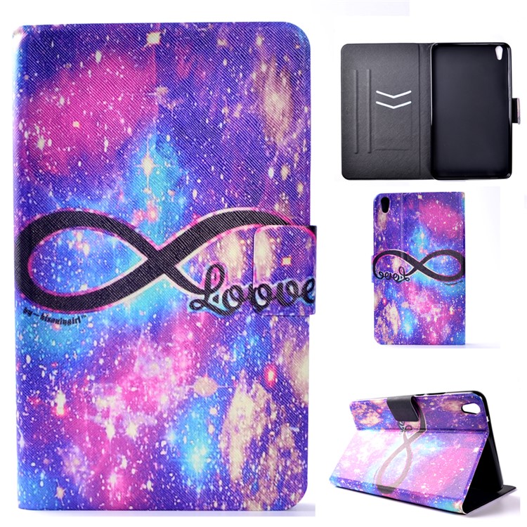 Patterned Card Holder Leather Stand Case for Huawei Honor Pad 2 - Galaxy LOVE-1