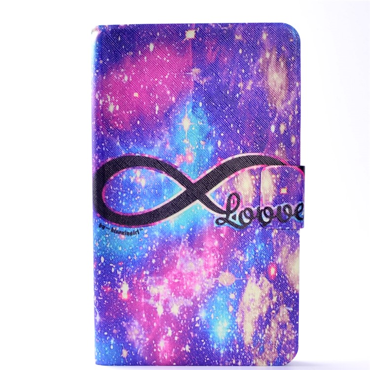 Patterned Card Holder Leather Stand Case for Huawei Honor Pad 2 - Galaxy LOVE-2