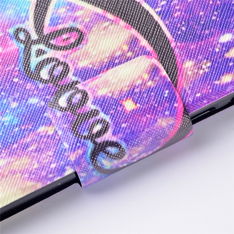Patterned Card Holder Leather Stand Case for Huawei Honor Pad 2 - Galaxy LOVE-4