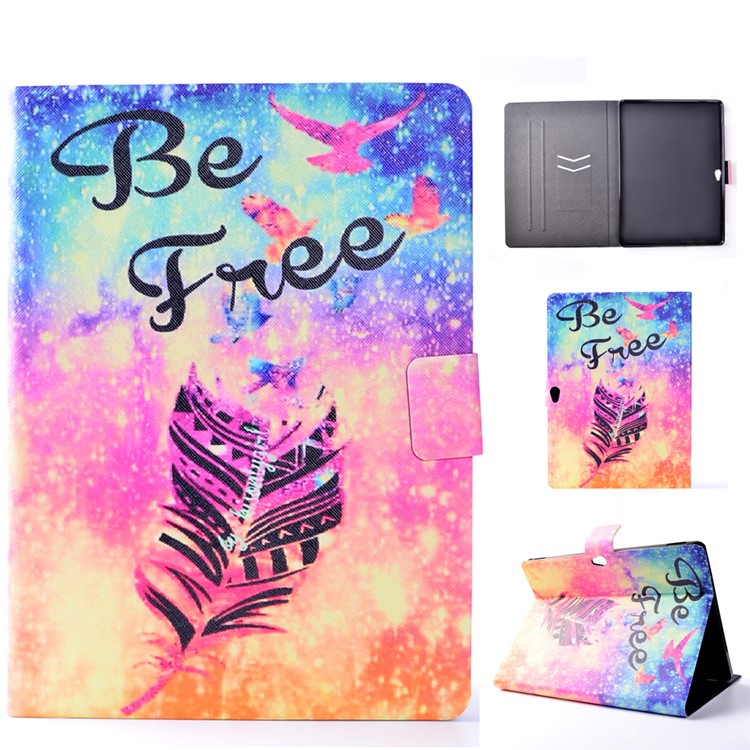 Pattern Printing Leather Card Slots Flip Case Stand for Huawei MediaPad M2 10.0 - Feather and Be Free-1