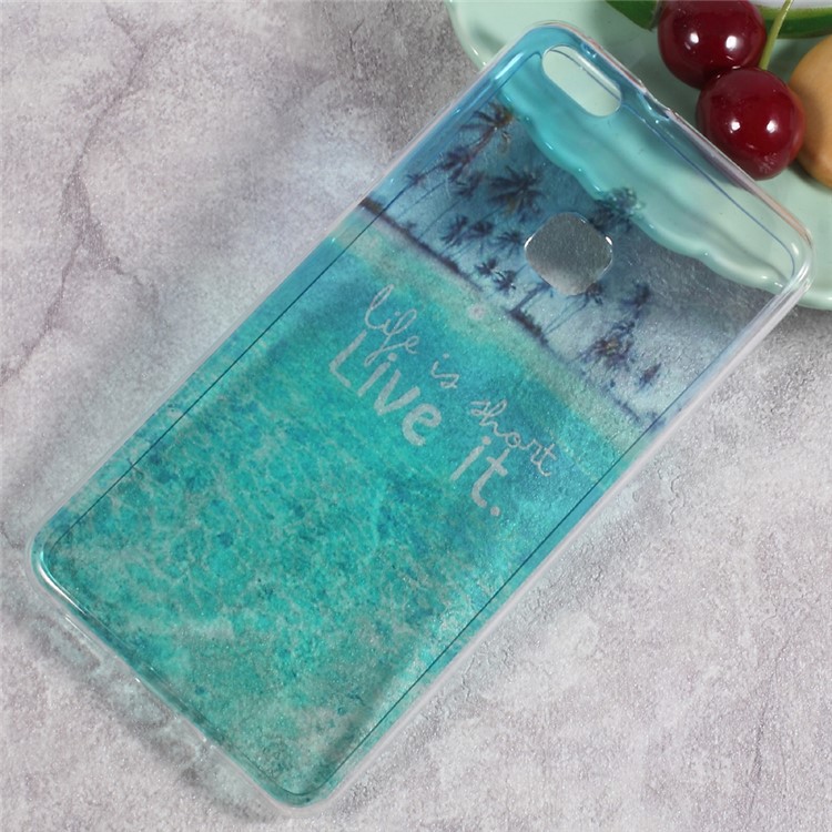 Pattern Printing Soft TPU Mobile Phone Cover for Huawei P10 Lite - Sea and Palm-1