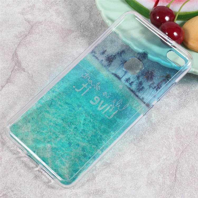 Pattern Printing Soft TPU Mobile Phone Cover for Huawei P10 Lite - Sea and Palm-2