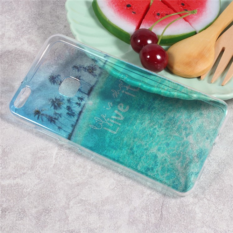 Pattern Printing Soft TPU Mobile Phone Cover for Huawei P10 Lite - Sea and Palm-3