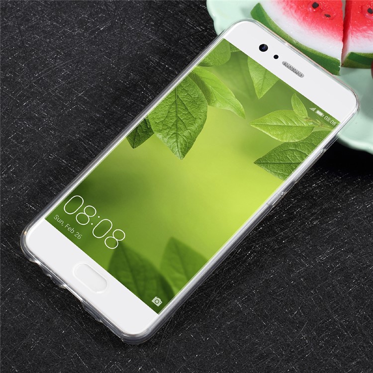 Gradient Glittery Powder TPU Ring Kickstand Mobile Casing for Huawei P10 Plus - Grey-2