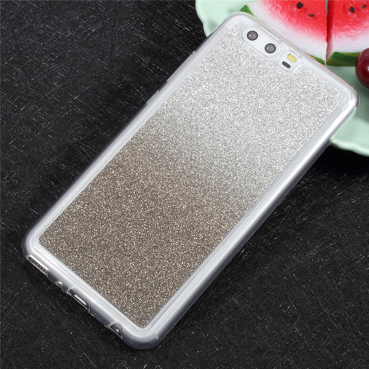 Sparkle Gradient Color Soft TPU Protective Back Case for Huawei P10 - Grey-1