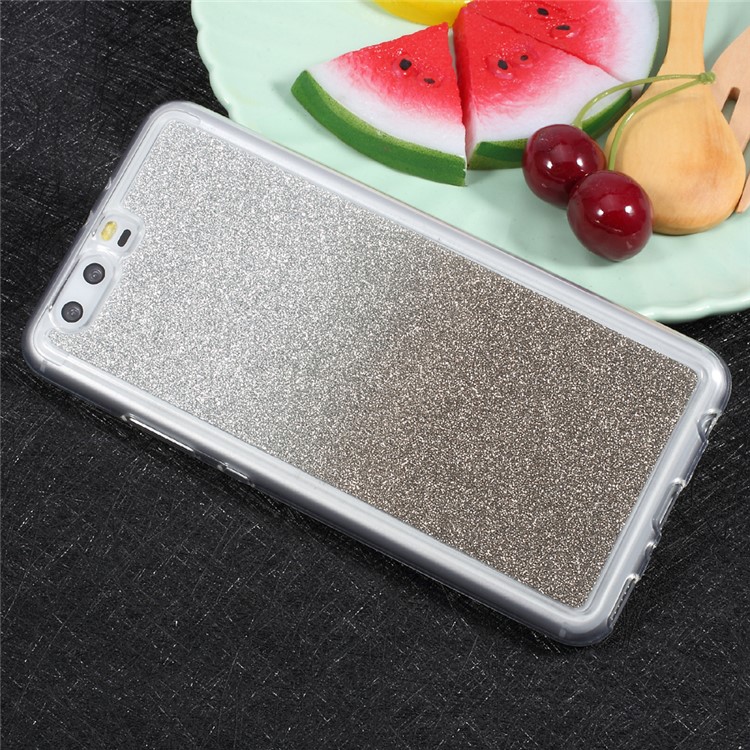 Sparkle Gradient Color Soft TPU Protective Back Case for Huawei P10 - Grey-3