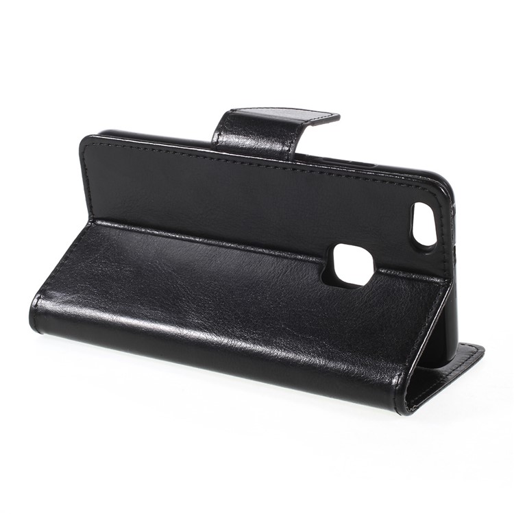 Crazy Horse Texture Leather Wallet Stand Mobile Protective Case for Huawei P10 Lite - Black-5