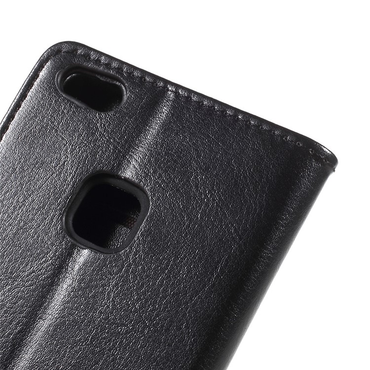Crazy Horse Texture Leather Wallet Stand Mobile Protective Case for Huawei P10 Lite - Black-8