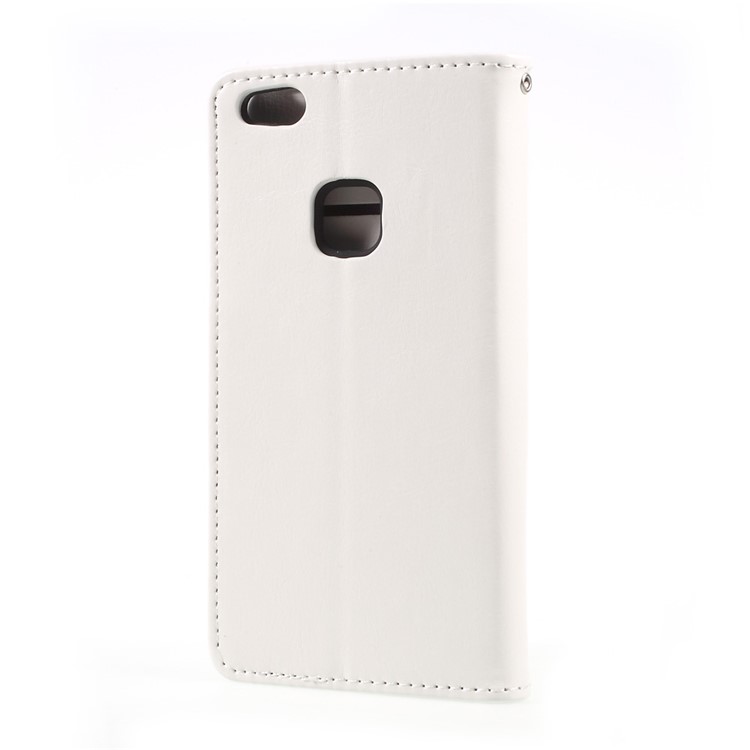 Crazy Horse Magnetic Leather Wallet Stand Shell for Huawei P10 Lite - White-3