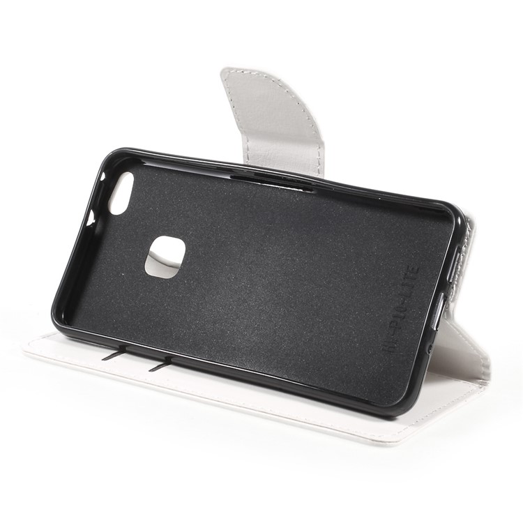 Crazy Horse Magnetic Leather Wallet Stand Shell for Huawei P10 Lite - White-4