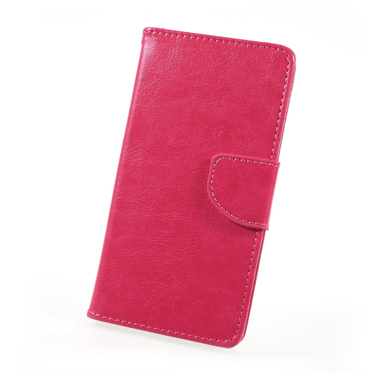 Crazy Horse Skin Mobile Leather Stand Wallet Cover pour Huawei P10 Lite - Rose-1
