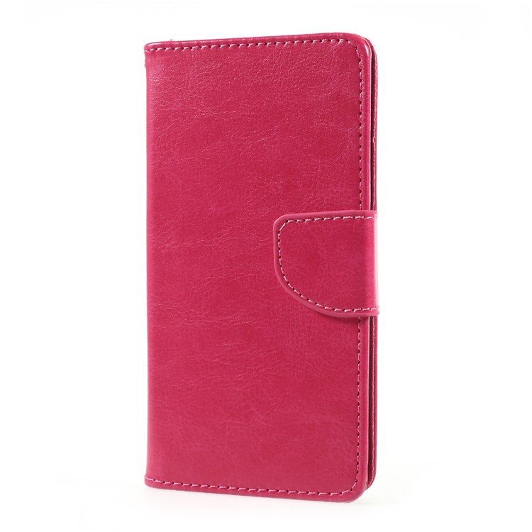 Crazy Horse Skin Mobile Leather Stand Wallet Cover pour Huawei P10 Lite - Rose-2