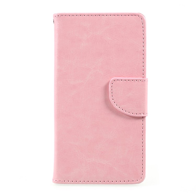 Crazy Horse Texture Leather Wallet Stand Mobile Protective Case for Huawei P10 Lite - Pink-1