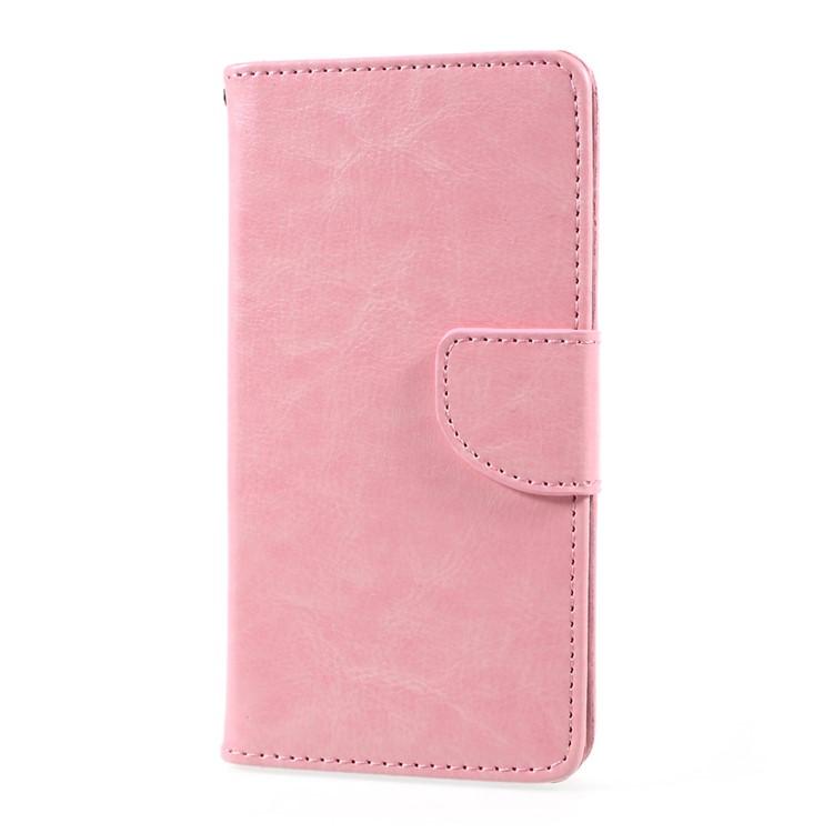 Crazy Horse Texture Leather Wallet Stand Mobile Protective Case for Huawei P10 Lite - Pink-2