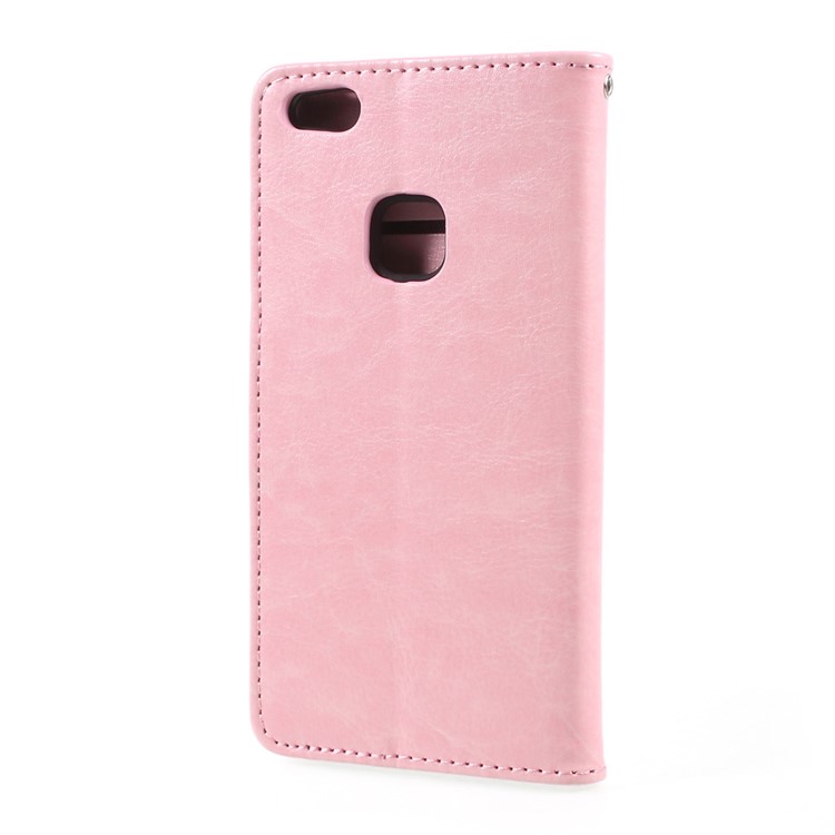 Crazy Horse Texture Leather Wallet Stand Mobile Protective Case for Huawei P10 Lite - Pink-3