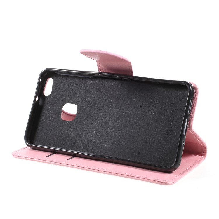 Crazy Horse Texture Leather Wallet Stand Mobile Protective Case for Huawei P10 Lite - Pink-4