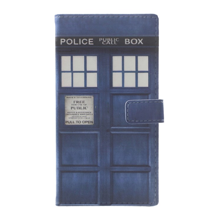 Pattern Printing Magnetic Leather Protective Case for Huawei P10 Lite - Police Public Call Box-1