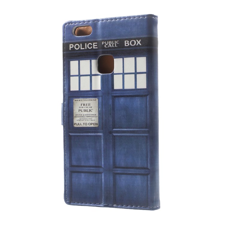 Pattern Printing Magnetic Leather Protective Case for Huawei P10 Lite - Police Public Call Box-3
