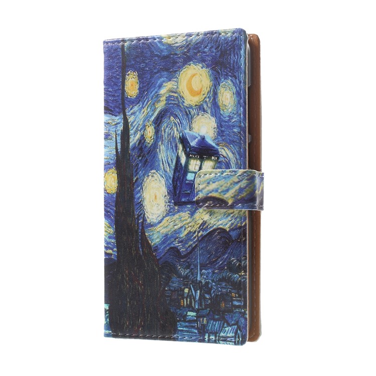 Pattern Printing Leather Wallet Case with Stand for Huawei P10 Lite - Oil Painting-2