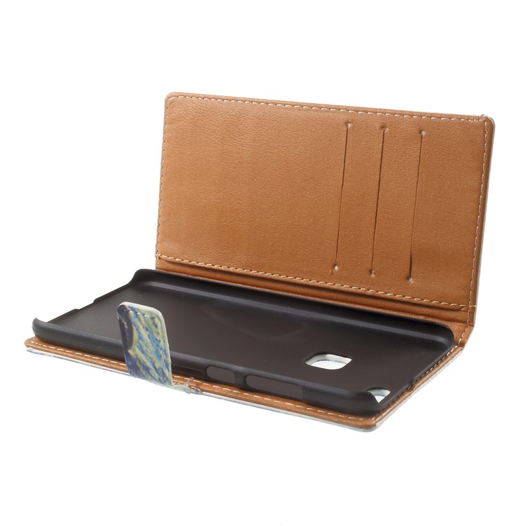 Pattern Printing Leather Wallet Case with Stand for Huawei P10 Lite - Oil Painting-5