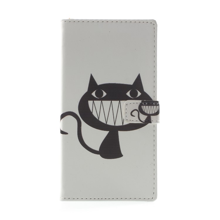 Pattern Printing Wallet Leather Phone Casing for Huawei P10 Lite - Black Cat-1