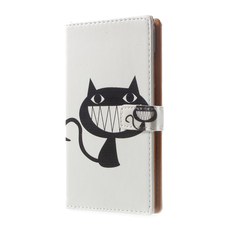 Pattern Printing Wallet Leather Phone Casing for Huawei P10 Lite - Black Cat-2