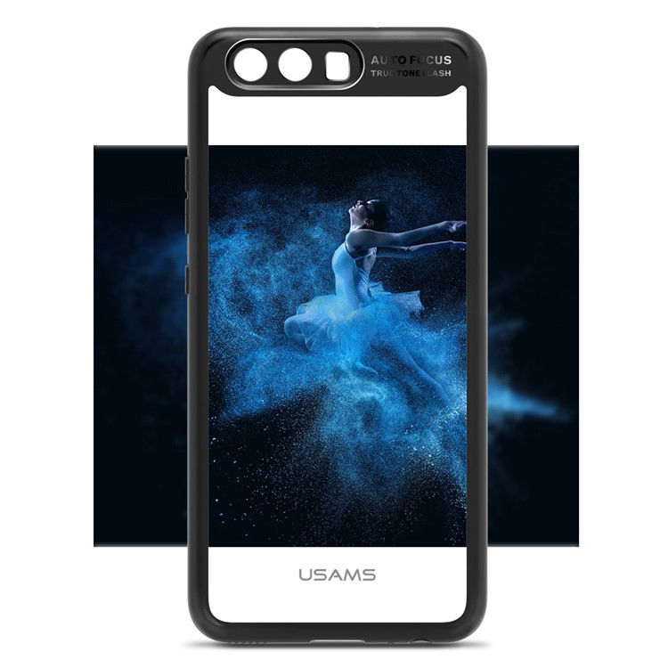 USAMS Mant Series Clear PC + Soft TPU Phone Case for Huawei P10 Plus - Black-5