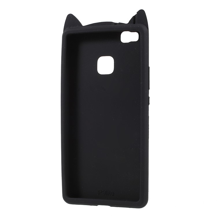 Lovely 3D Moustache Cat Soft Silicone Back Case for Huawei P9 Lite/G9 Lite - Black-3