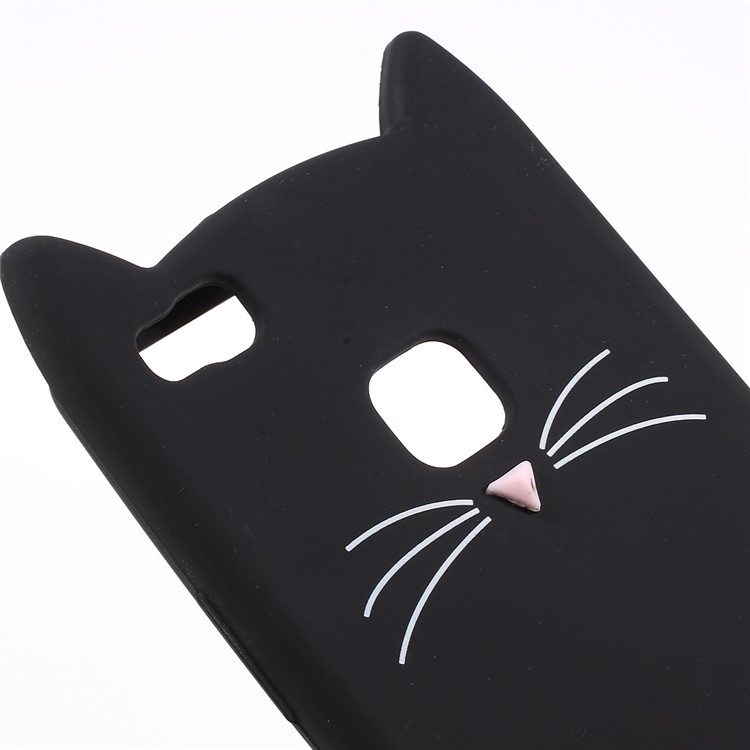 Lovely 3D Moustache Cat Soft Silicone Back Case for Huawei P9 Lite/G9 Lite - Black-4