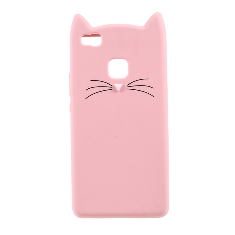 Lovely 3D Moustache Cat Soft Silicone Protective Cover for Huawei P9 Lite/G9 Lite - Pink-1