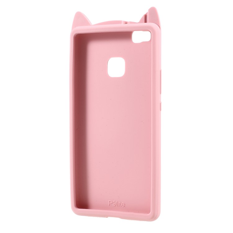 Lovely 3D Moustache Cat Soft Silicone Protective Cover for Huawei P9 Lite/G9 Lite - Pink-3