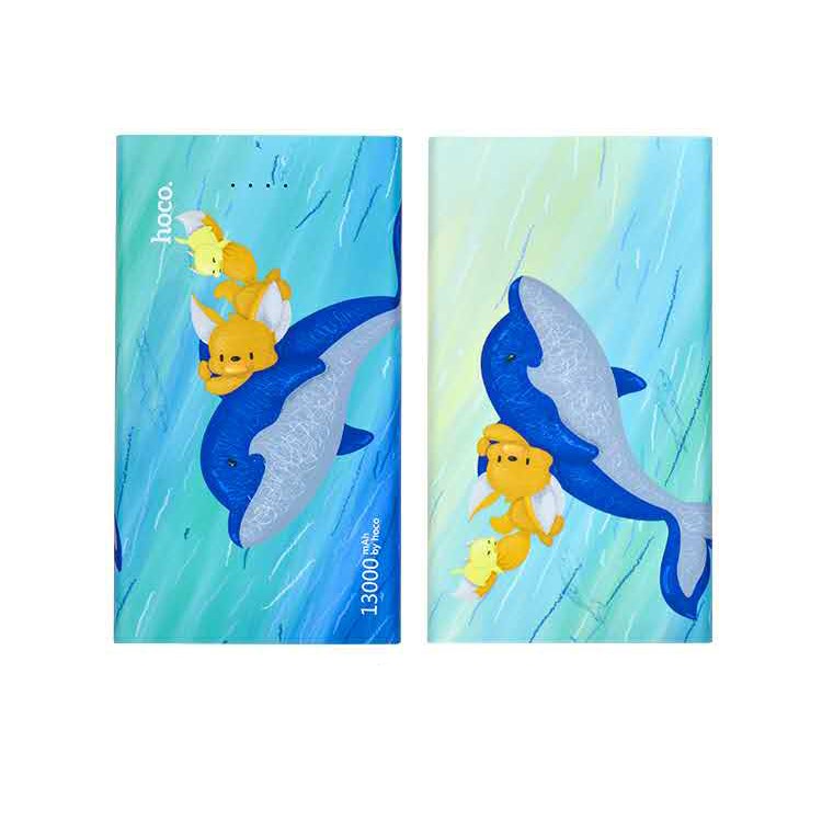 HOCO B12E-13000 Illustration Power Bank 13000mAh Mobile External Battery Dual USB - Fish Sporting-1